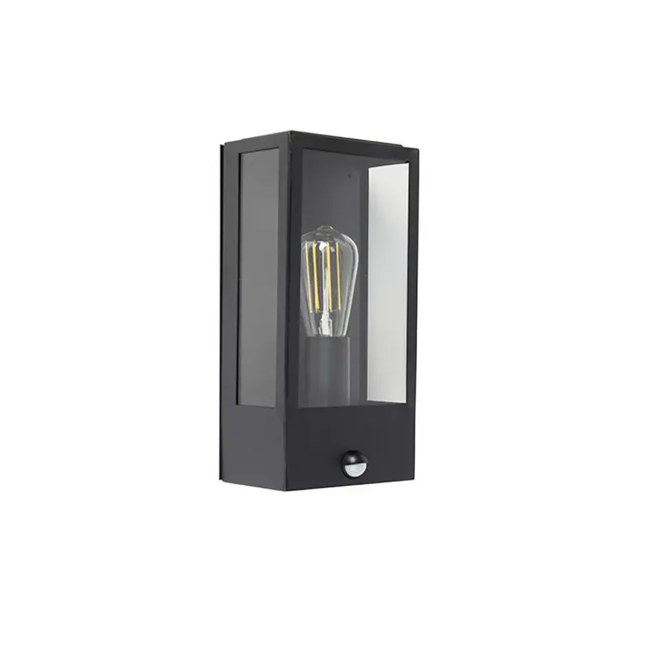 Qazqa wandlamp met bewegingssensor rotterdam zwart
