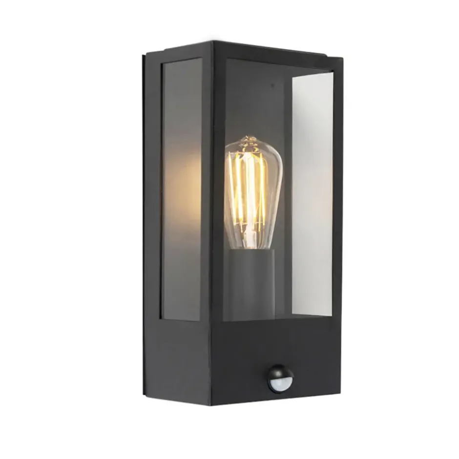 Qazqa wandlamp met bewegingssensor rotterdam zwart