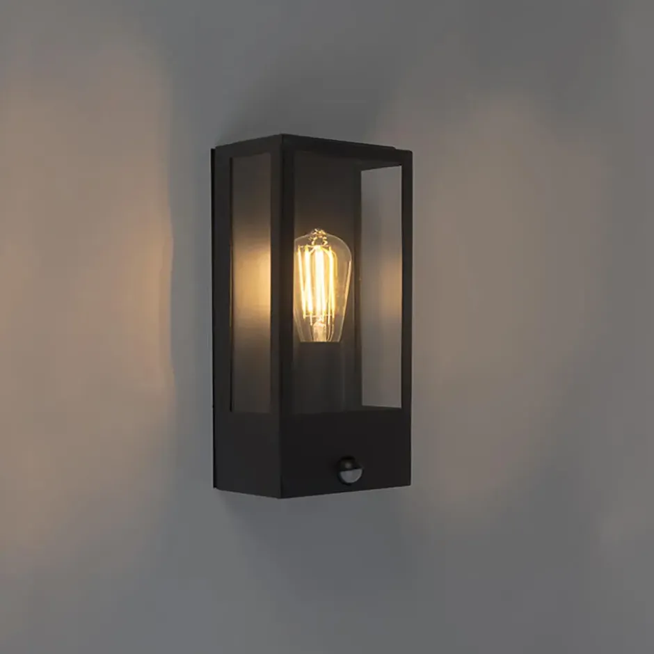Qazqa wandlamp met bewegingssensor rotterdam zwart