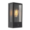Qazqa wandlamp met daglichtsensor rotterdam zwart e27