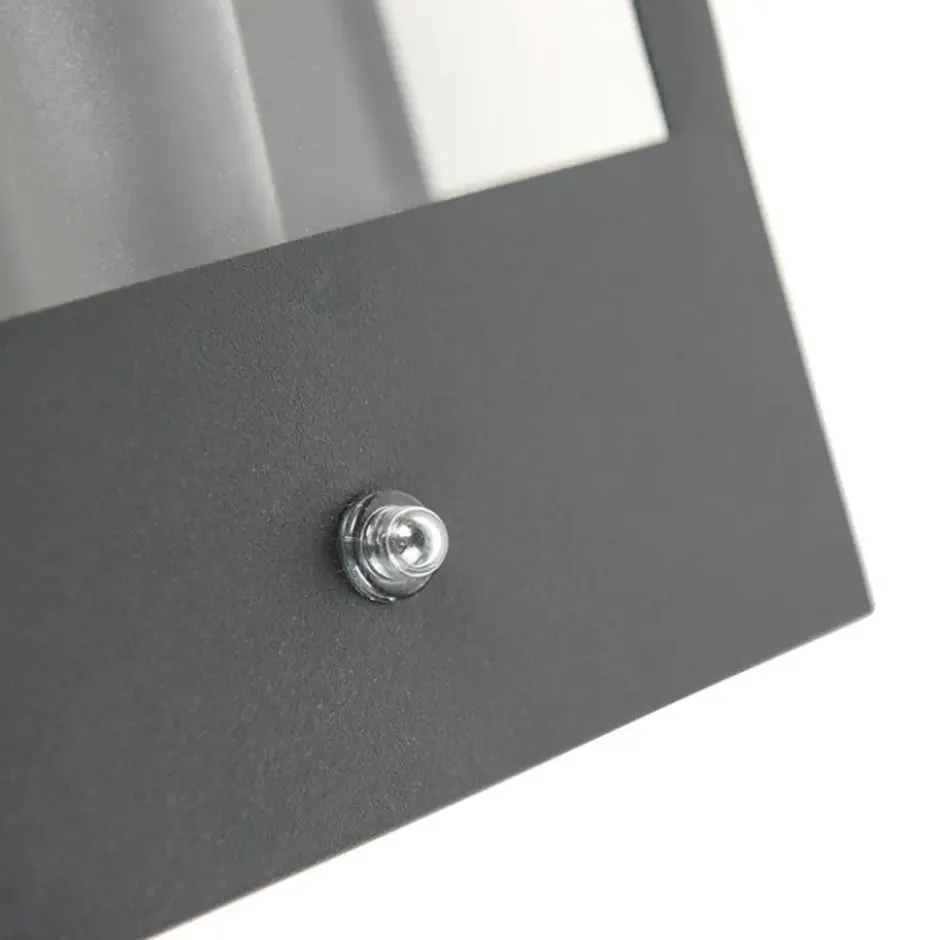 Qazqa wandlamp met daglichtsensor rotterdam zwart e27