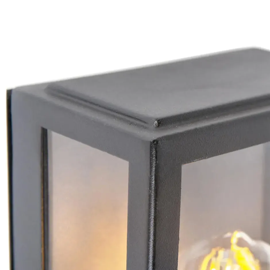 Qazqa wandlamp met daglichtsensor rotterdam zwart e27