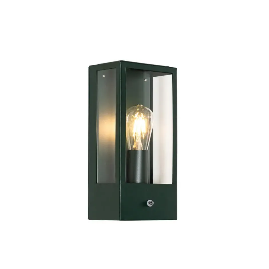 Qazqa wandlamp met daglichtsensor rotterdam groen e27