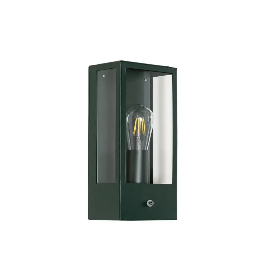 Qazqa wandlamp met daglichtsensor rotterdam groen e27