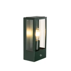 Qazqa wandlamp met daglichtsensor rotterdam groen e27