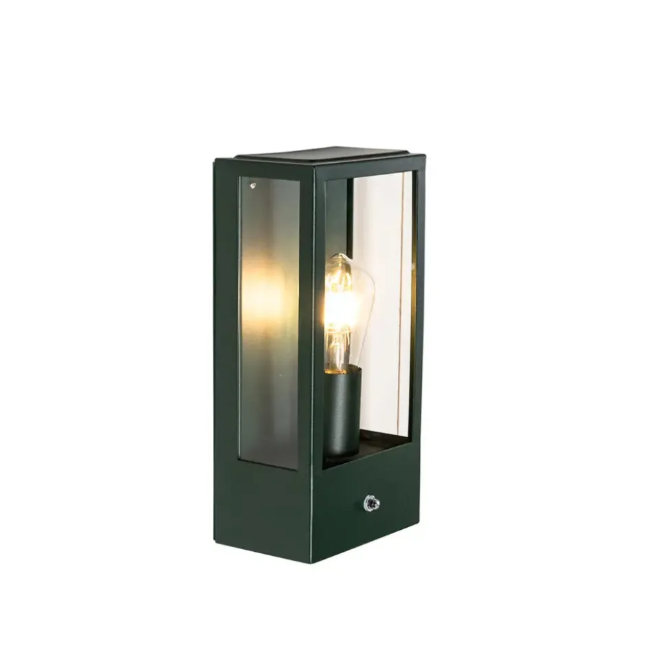 Qazqa wandlamp met daglichtsensor rotterdam groen e27
