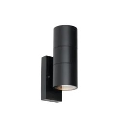 Qazqa wandlamp met daglichtsensor duo zwart gu10