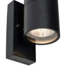 Qazqa wandlamp met daglichtsensor duo zwart gu10
