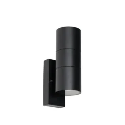 Qazqa wandlamp met daglichtsensor duo zwart gu10