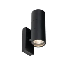 Qazqa wandlamp met daglichtsensor duo zwart gu10