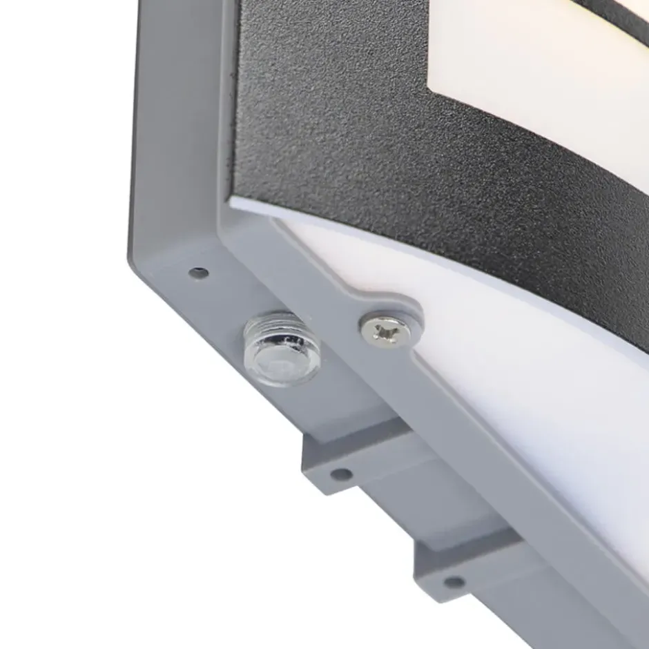 Qazqa wandlamp met daglichtsensor miro zwart e27