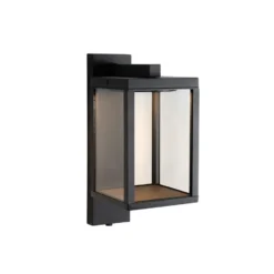 Qazqa wandlamp met daglichtsensor ferdinand zwart geïntegreerde led