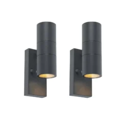 Qazqa wandlamp met daglichtsensor duo grijs