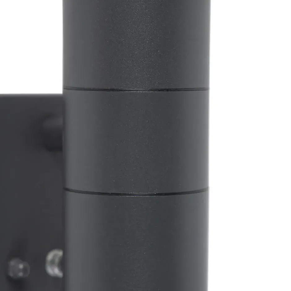 Qazqa wandlamp met daglichtsensor duo grijs