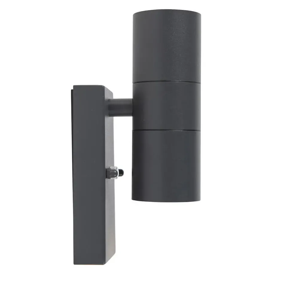 Qazqa wandlamp met daglichtsensor duo grijs