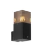 Qazqa wandlamp met daglichtsensor denmark zwart e27