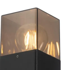 Qazqa wandlamp met daglichtsensor denmark zwart e27