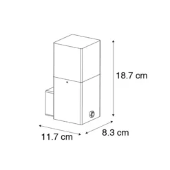 Qazqa wandlamp met daglichtsensor denmark zwart e27
