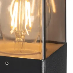 Qazqa wandlamp met daglichtsensor denmark zwart e27
