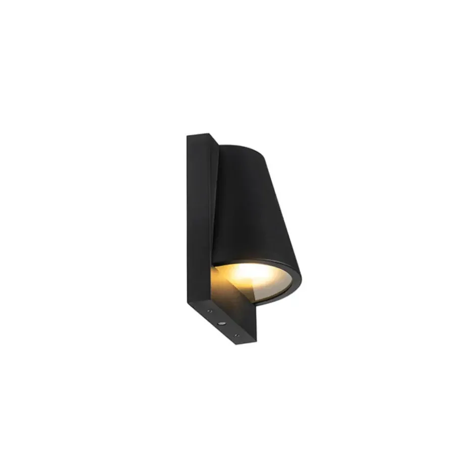 Qazqa wandlamp met daglichtsensor femke zwart gu10
