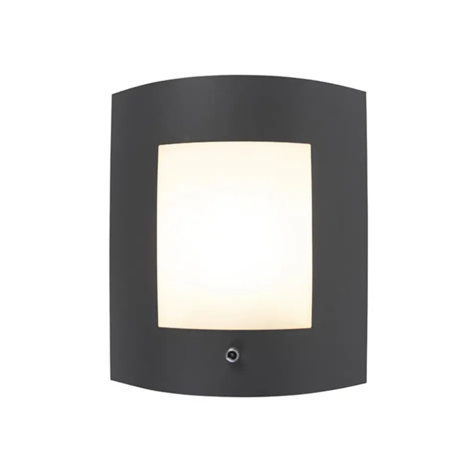 Qazqa wandlamp met daglichtsensor emmerald grijs e27