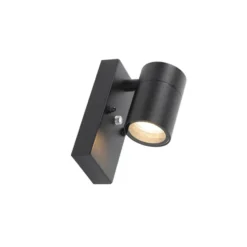 Qazqa wandlamp met daglichtsensor solo zwart gu10