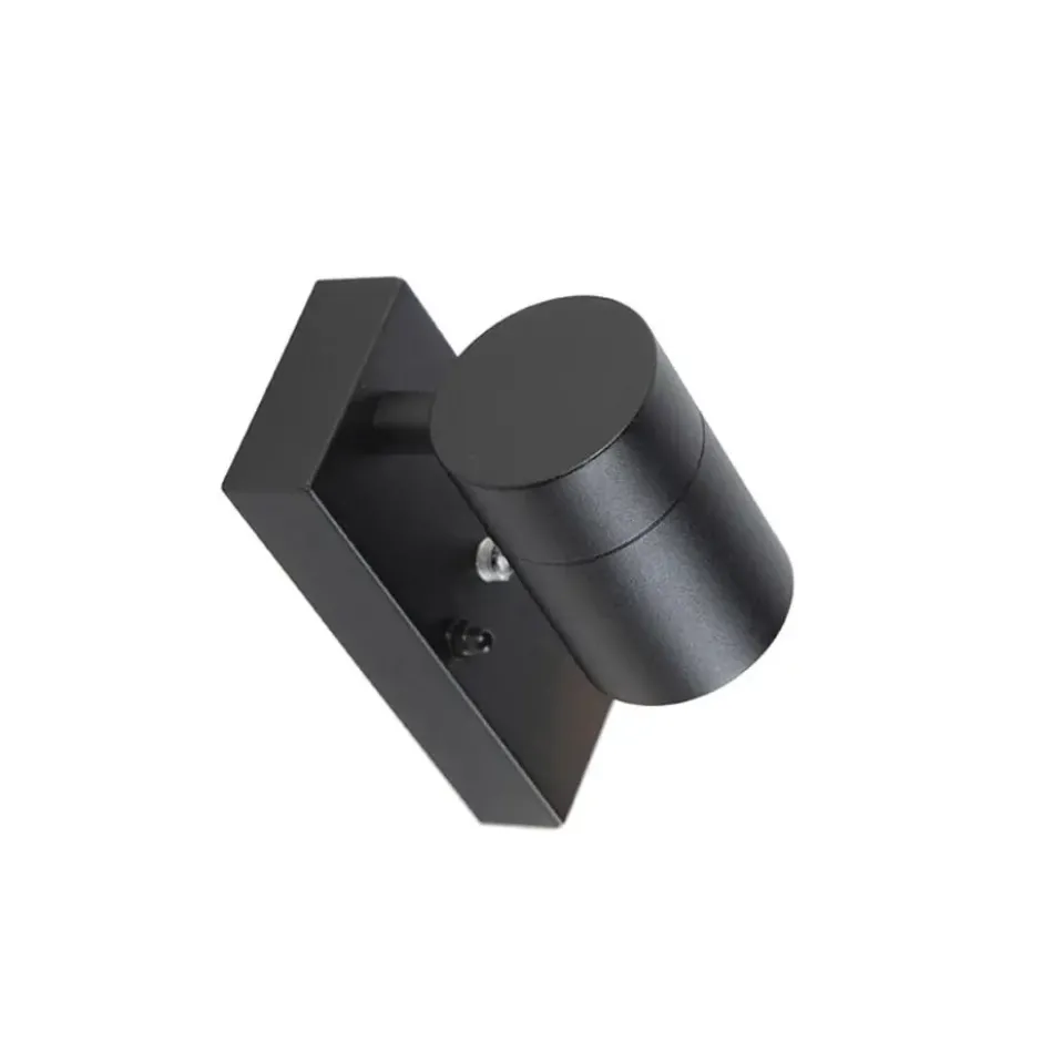 Qazqa wandlamp met daglichtsensor solo zwart gu10