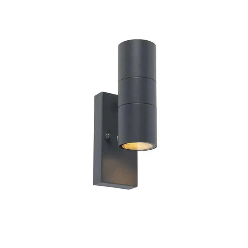 Qazqa wandlamp met daglichtsensor duo grijs gu10