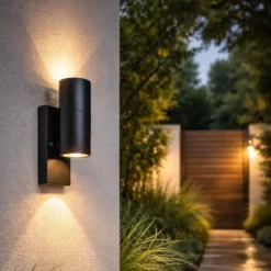 Qazqa wandlamp met daglichtsensor duo grijs gu10
