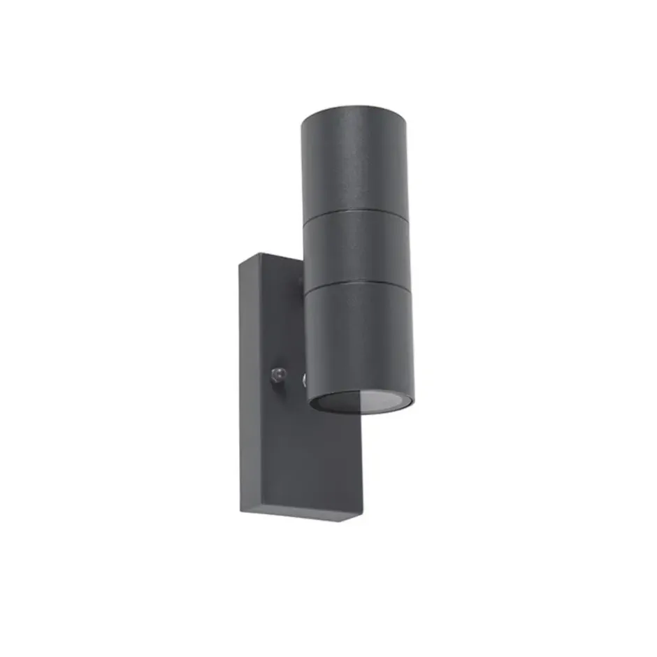 Qazqa wandlamp met daglichtsensor duo grijs gu10