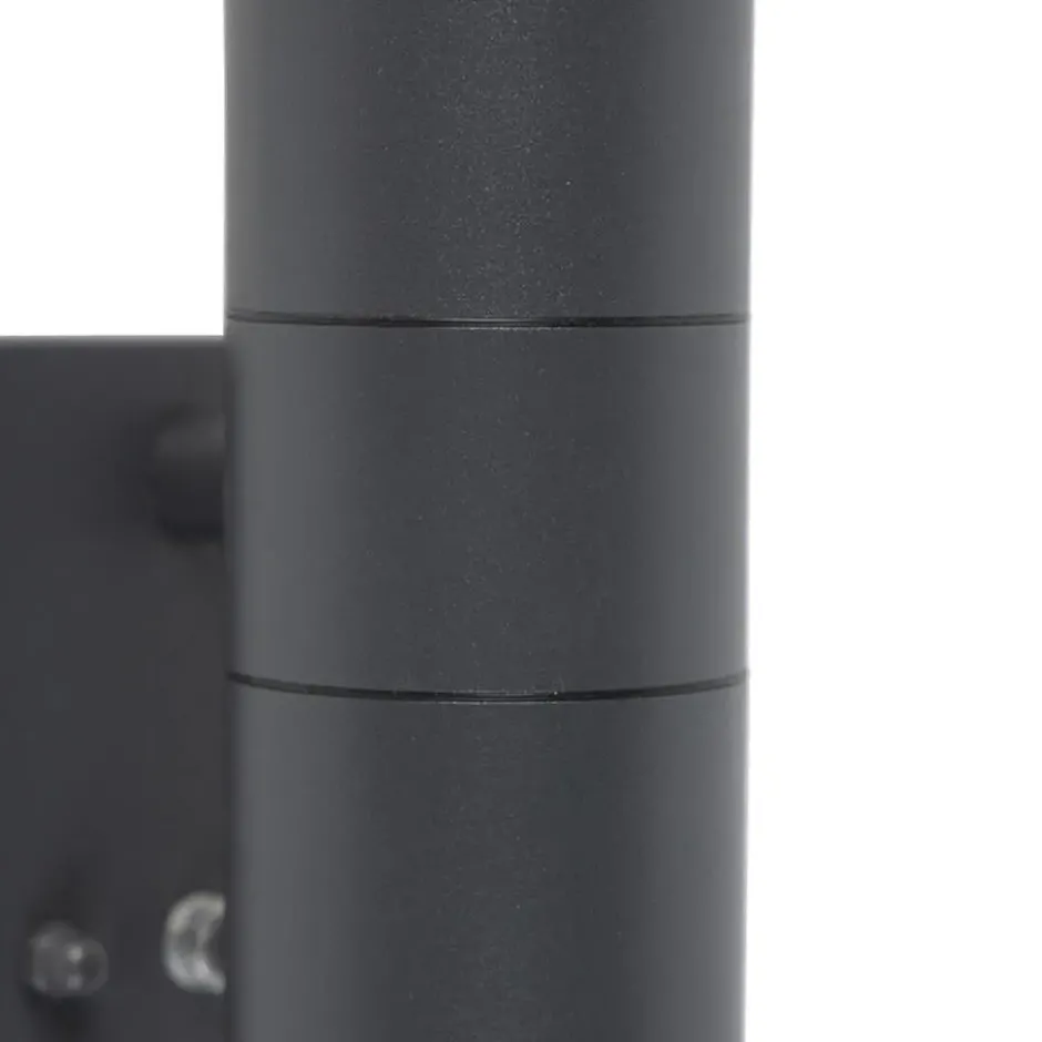 Qazqa wandlamp met daglichtsensor duo grijs gu10