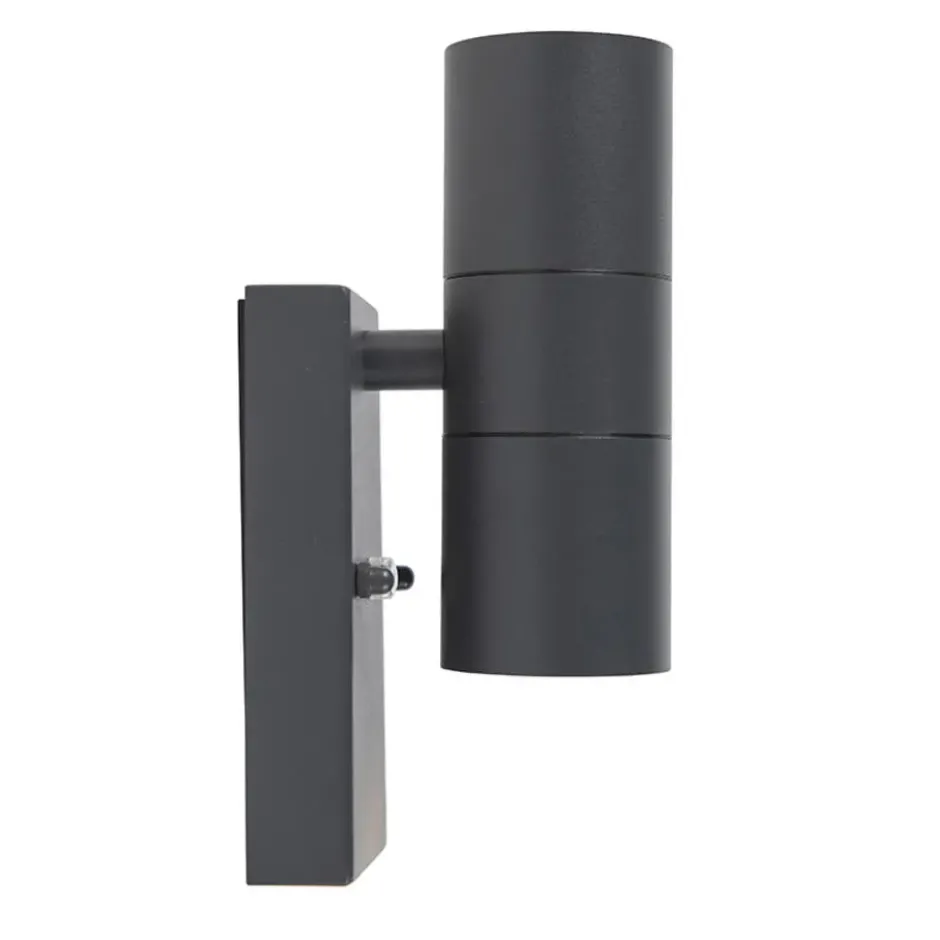 Qazqa wandlamp met daglichtsensor duo grijs gu10