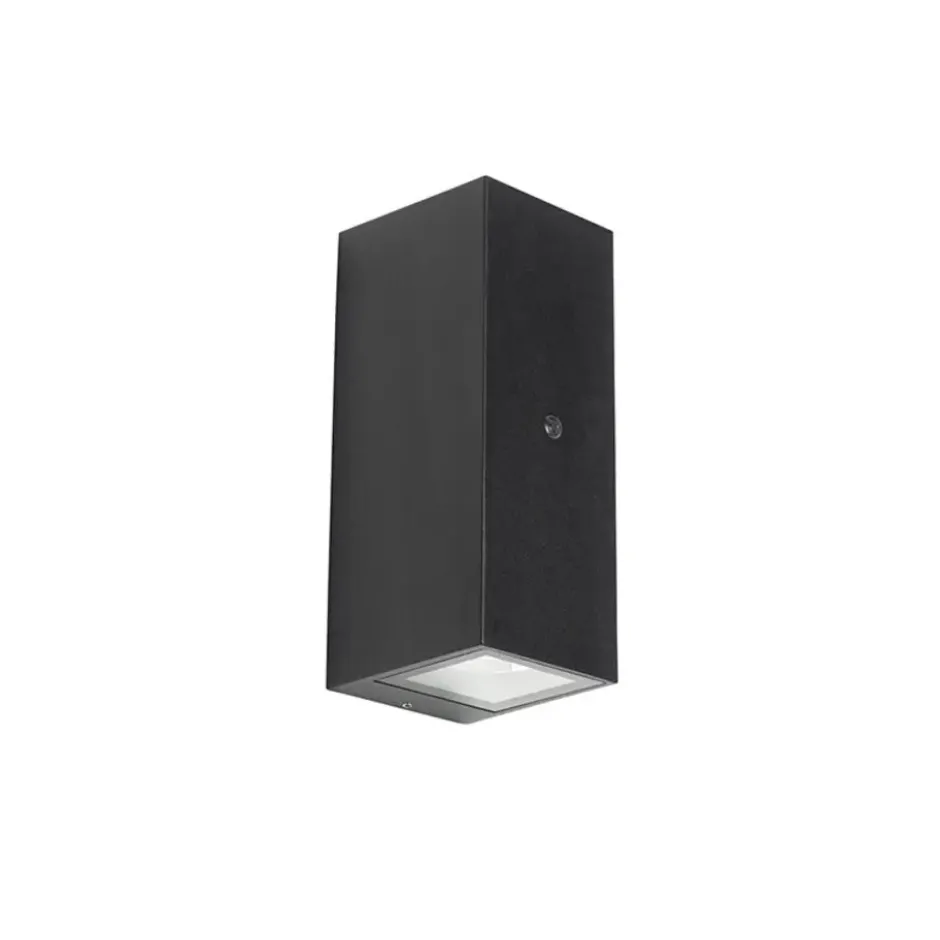 Qazqa wandlamp met daglichtsensor baleno zwart gu10