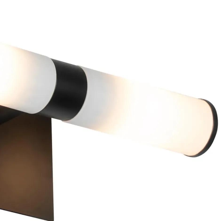 Qazqa wandlamp met glas bath zwart g9
