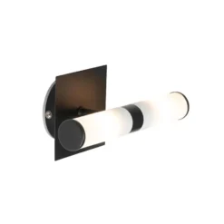 Qazqa wandlamp met glas bath zwart g9