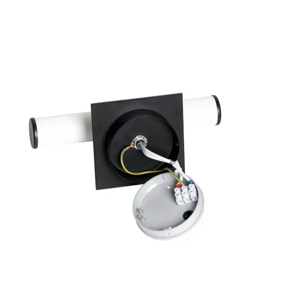 Qazqa wandlamp met glas bath zwart g9