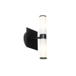 Qazqa wandlamp met glas bath zwart g9