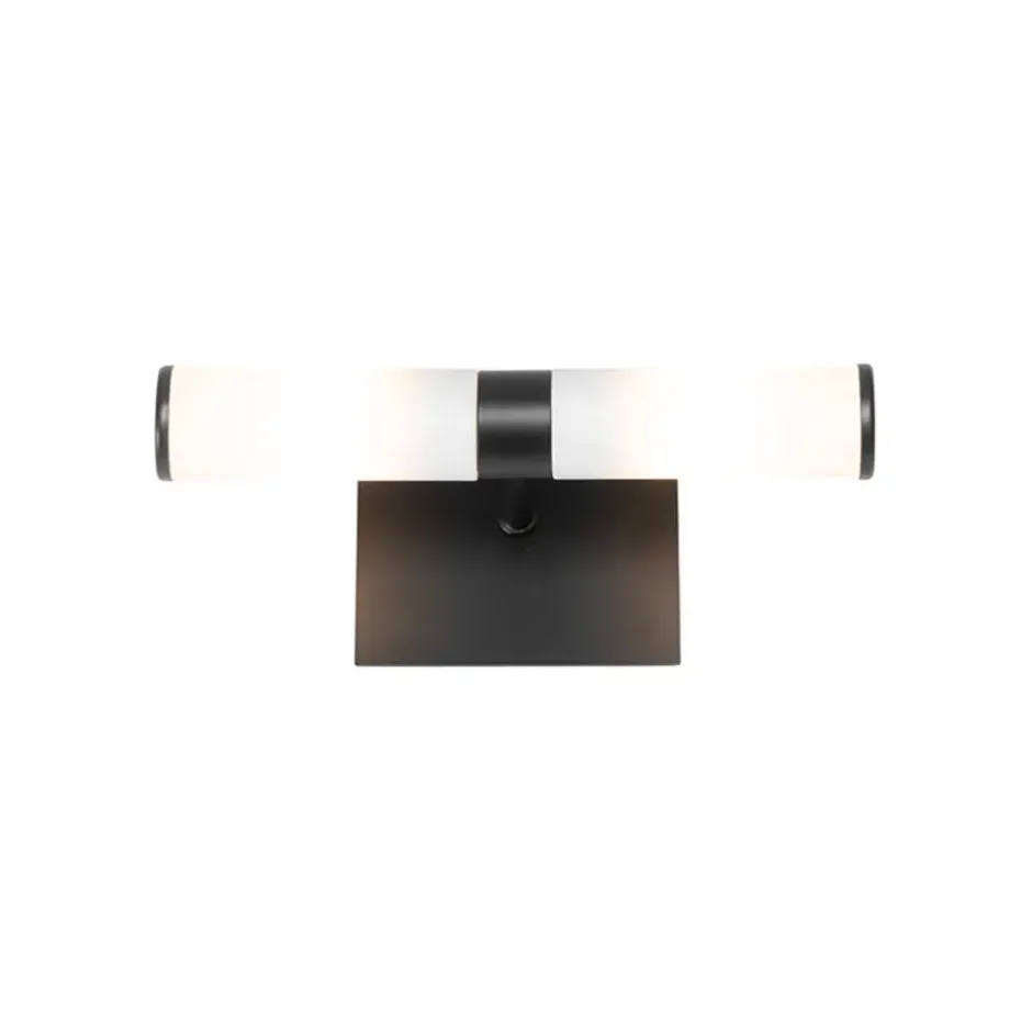 Qazqa wandlamp met glas bath zwart g9