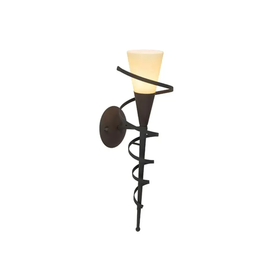 Qazqa wandlamp met glas castle wl bruin e14