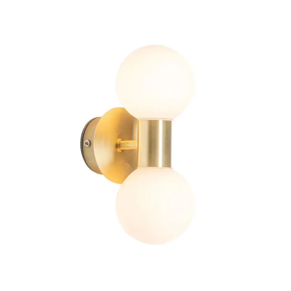 Qazqa wandlamp met glas cederic goudkleurig g9