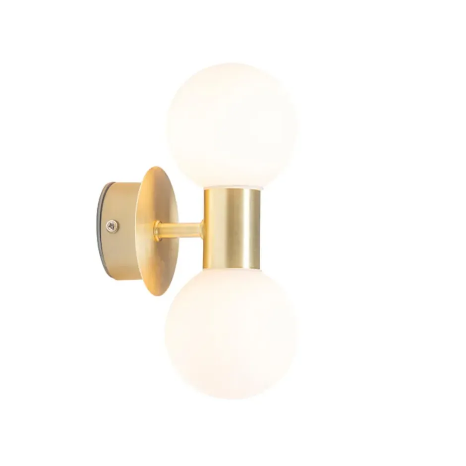 Qazqa wandlamp met glas cederic goudkleurig g9