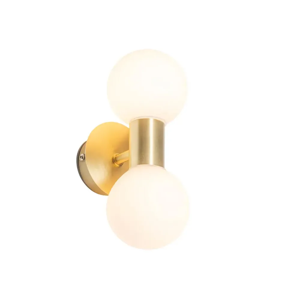 Qazqa wandlamp met glas cederic goudkleurig g9
