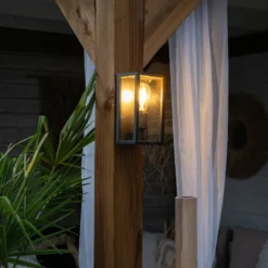 Qazqa wandlamp met glas charlois zwart e27