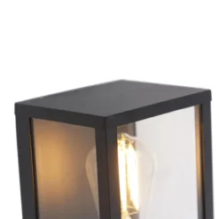 Qazqa wandlamp met glas charlois zwart e27
