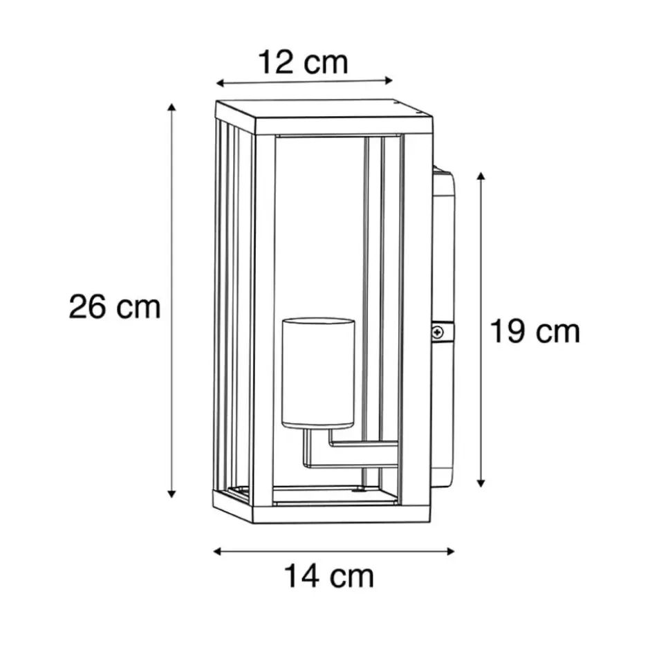 Qazqa wandlamp met glas charlois zwart e27
