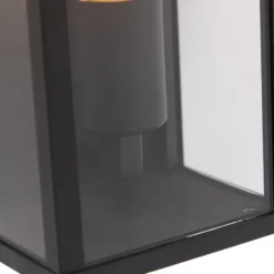 Qazqa wandlamp met glas charlois zwart e27