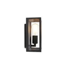 Qazqa wandlamp met glas charlois zwart e27