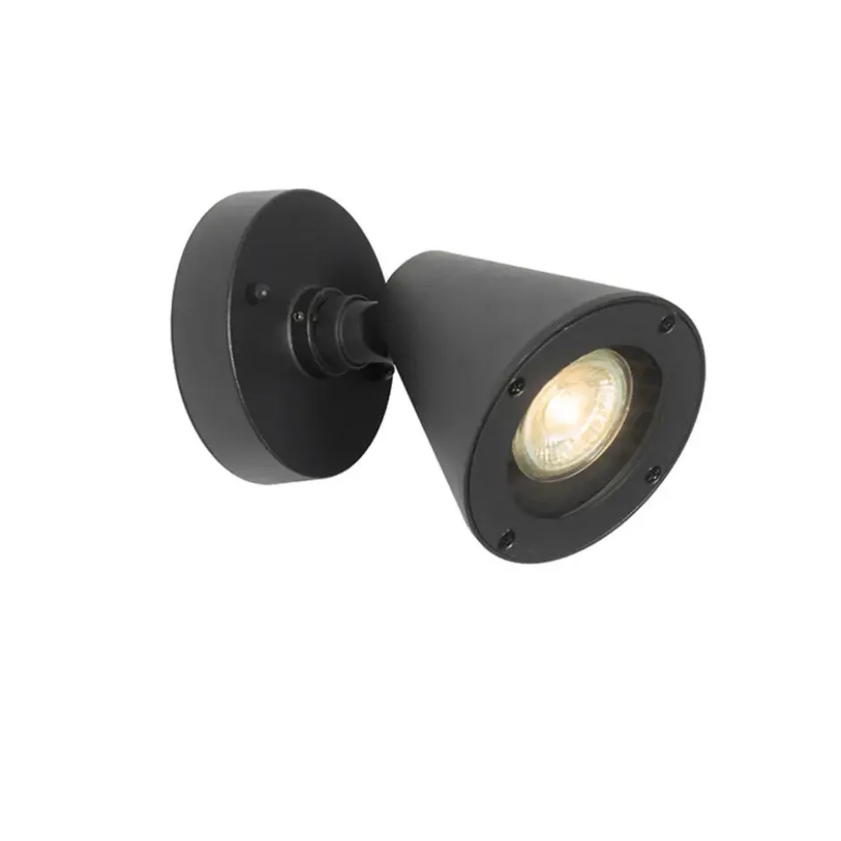 Qazqa wandlamp met glas ciara zwart gu10