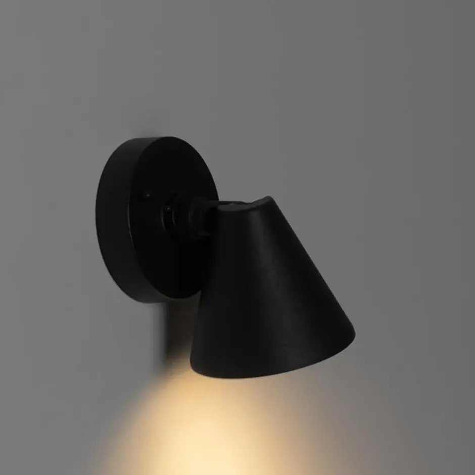 Qazqa wandlamp met glas ciara zwart gu10