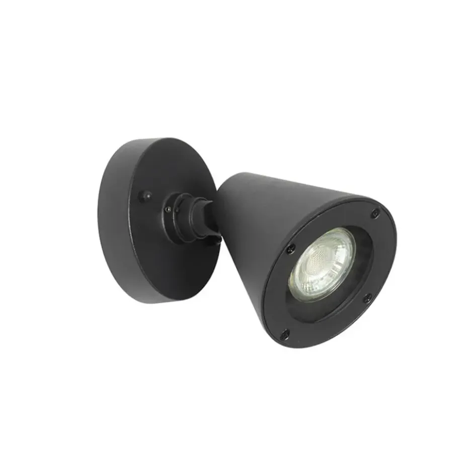 Qazqa wandlamp met glas ciara zwart gu10